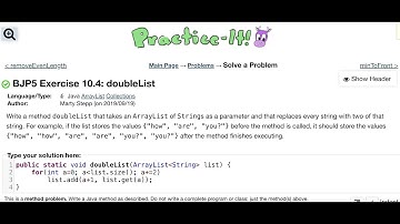 Java Practice It | Exercise 10.4: doubleList | ArrayList, collections, array list