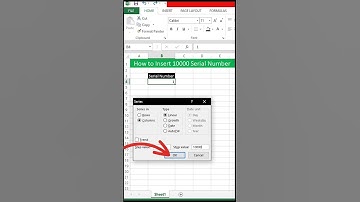 Ms Excel Trick insert 10000 serial Number in 10 seconds new 2023 exel shorts #youtube #MS Excel