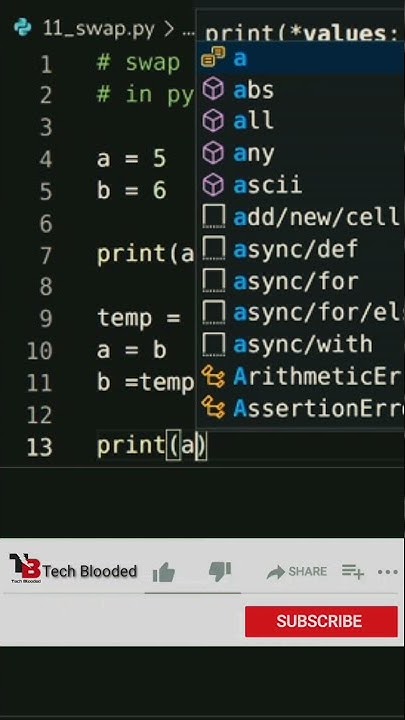 Program To Swap Two Numbers Using Python | Python Tutorials | Tech ...