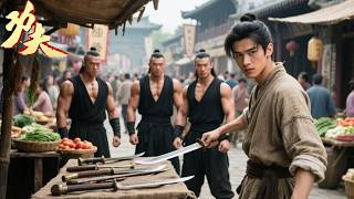A thug bullies a young knife seller—he’s a hidden master who stabs his throat with a single strike! screenshot 4