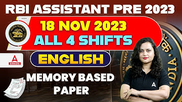 RBI Assistant Memory Based Paper 2023 | RBI Assistant English Memory Based Questions | Full Details