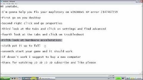How to fix MapleStory  error code 2147467259 ON WINDOWS XP!