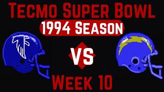 Falcons vs Chargers Week 10 - Juiced Mod 1994 Tecmo Super Bowl - NES
