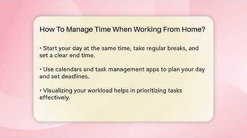 How To Manage Time When Working From Home? - The Personal Growth Path