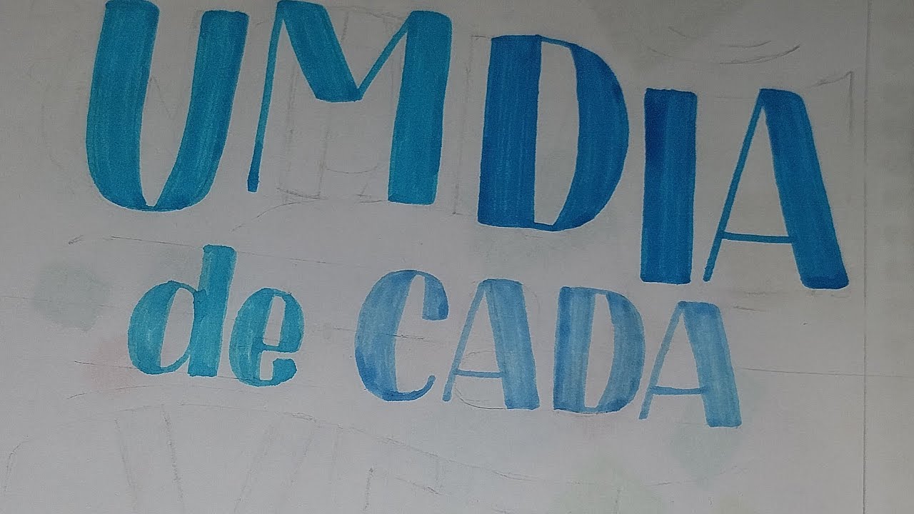 Fiz um lettering só com tons de azul, venha ver como ficou!! 