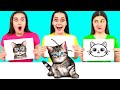 絵がうまいのはどっち? | DaRaDa CHALLENGE のクレイジーなアートチャレンジと絵のライフハック