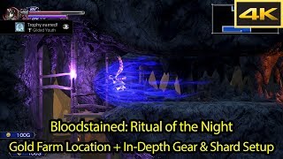 Gilded Youth Trophy / Gold Farming + Luck Gear Guide [4k 60fps] - Bloodstained Ritual of the Night