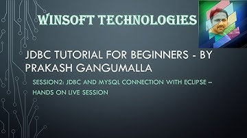 JDBC tutorial for Beginners Session2 | Connecting to MySQL JDBC in Eclipse | By Prakash Gangumalla