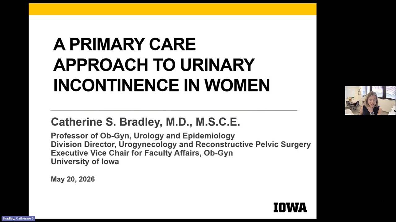 A Primary Care Approach to Urinary Incontinence in Women 5/20/26 - YouTube