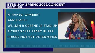 Miranda Lambert to perform at ETSU’s spring concert