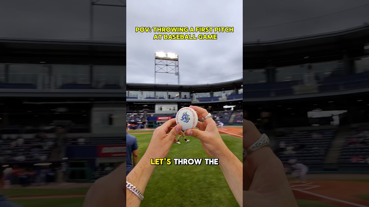 Throwing the First Pitch at Baseball Game! @HartfordYardGoats