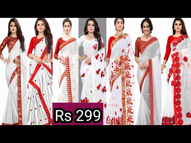 holi special white saree haul/meesho saree haul/ designer saree class=