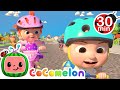 The wheels on the bike  cocomelon wheels on the bus songs  nursery rhymes for kids