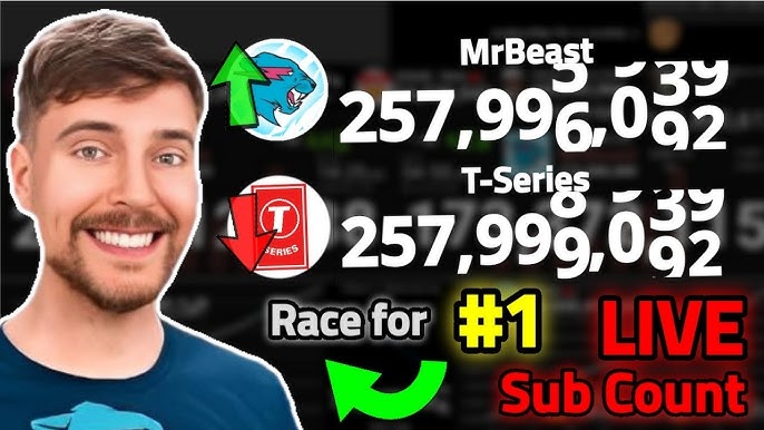 Live] Top50 Channel Sub Count - T-Series, MrBeast, PewDiePie