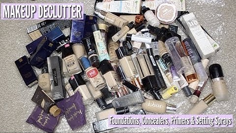 HUGE MAKEUP DECLUTTER - Foundations, Concealers, Primers & Setting Sprays!