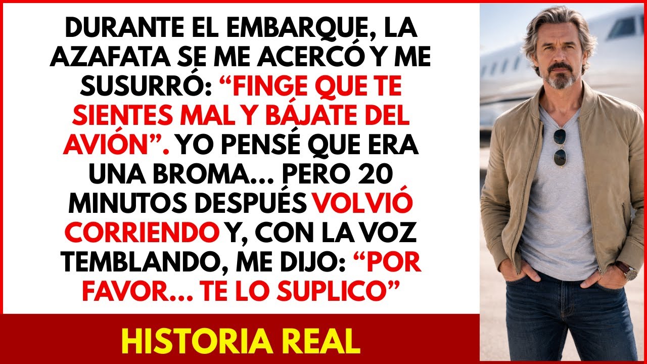 ¡Finge que estás enfermo y huye!», susurró la azafata mientras abordaba el avión…