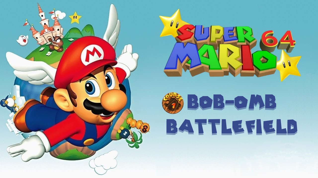 Super Mario 64  Course 1 - Bob-omb Battlefield | 120 Stars Guide | 100% Walkthrough
