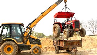 JCB 3DX Backhoe Loading Sand In Tractor Trolley For Construction Work | Jcb 3dx and Dozer | Tractor 