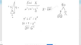 Pythagorean Theorem and Simplifying Radicals Example