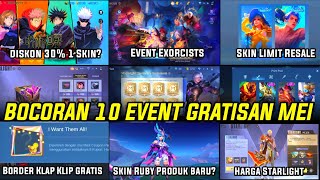 BOCORAN 10 EVENT GRATISAN MOBILE LEGENDS MEI JUNI 2024! EVENT JJK RESALE, SKIN EPIC GRATIS MLBB