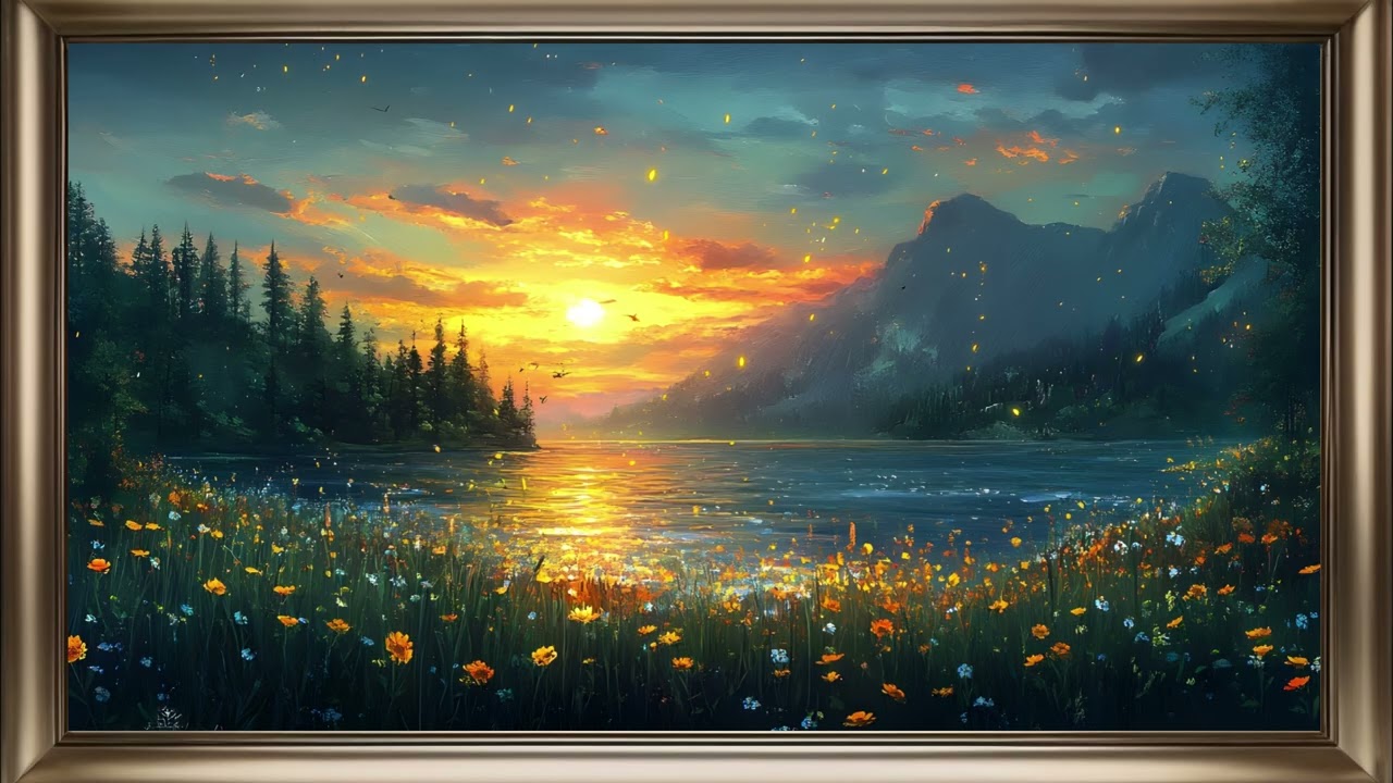 Countryside Sunset Frame TV Art | Nature Inspired Screensaver Background For Your TV 🌿🌲