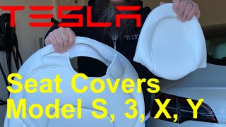 Tesla Seat Covers for Model S, 3, X, Y!!!  Taptes Seat Cover Installation and review!