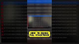How to enable Full Stacktrace #shorts