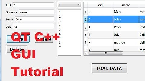 QT C++ GUI Tutorial 21-  Display selected row from QTableView to QlineEdit