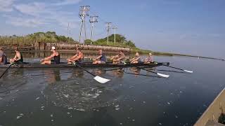 Pause Drills up Mile Stretch - Viking Rowing Club Mens Masters 8 practice 8-6-23
