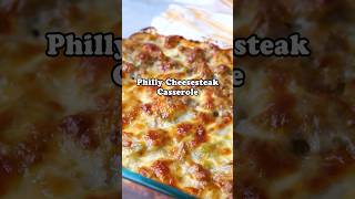 Philly Cheesesteak Casserole with Ground Beef and Bisquick #easyrecipe