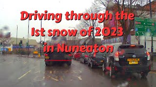 Driving through the 1st snow of 2023 in Nuneaton