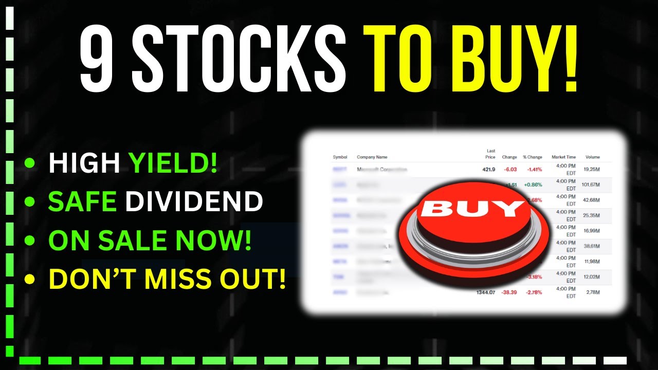 9 High Yield Dividend Stocks TOO CHEAP TO IGNORE! - YouTube