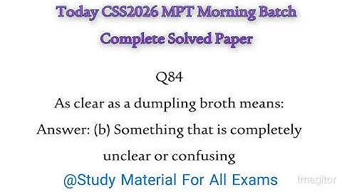 MPT 2026 Complete Solved Paper| CSS Screening Test 2026 