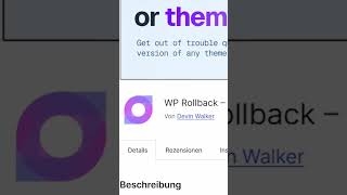 WP Rollback – Mach dein Update rückgängig! 🔄🚨