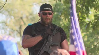 Armed militia group Patriots arrive in Louisville on Derby Day