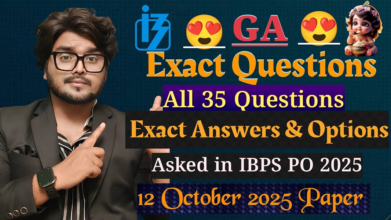 General Awareness Exact Questions With Answers & Options Asked in IBPS ...