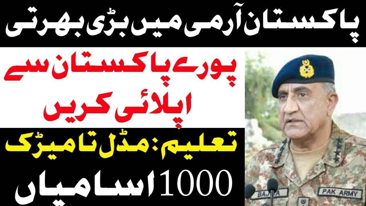Pakistan Army New jobs 2020 for all pakistan male and female Matric to fsc