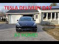 Taking delivery of my new 2023 tesla model y at home