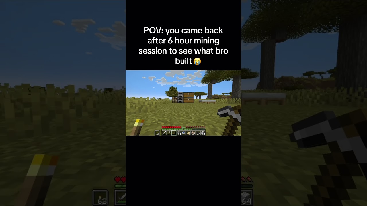 he came back and was SHOCKED! 😱... After mining for 6 hours straight he saw what bro did