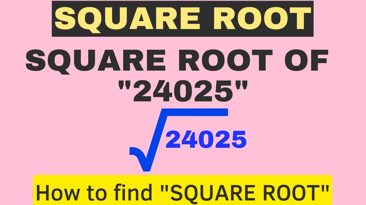 Square root | how to find square root | square root of 24025 #mathtricks  #squareroot #maths - YouTube