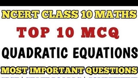 |CLASS 10th| CH-4|QUADRATIC EQUATION|MCQ QUESTION| #QUADRATICMCQ #mathematics #mathsclass10 #quad