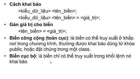 1.3  Hằng, biến, kiểu dữ liệu và toán tử