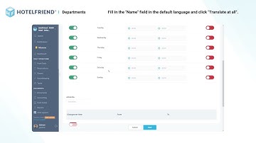 How to create a new Department in the HotelFriend System