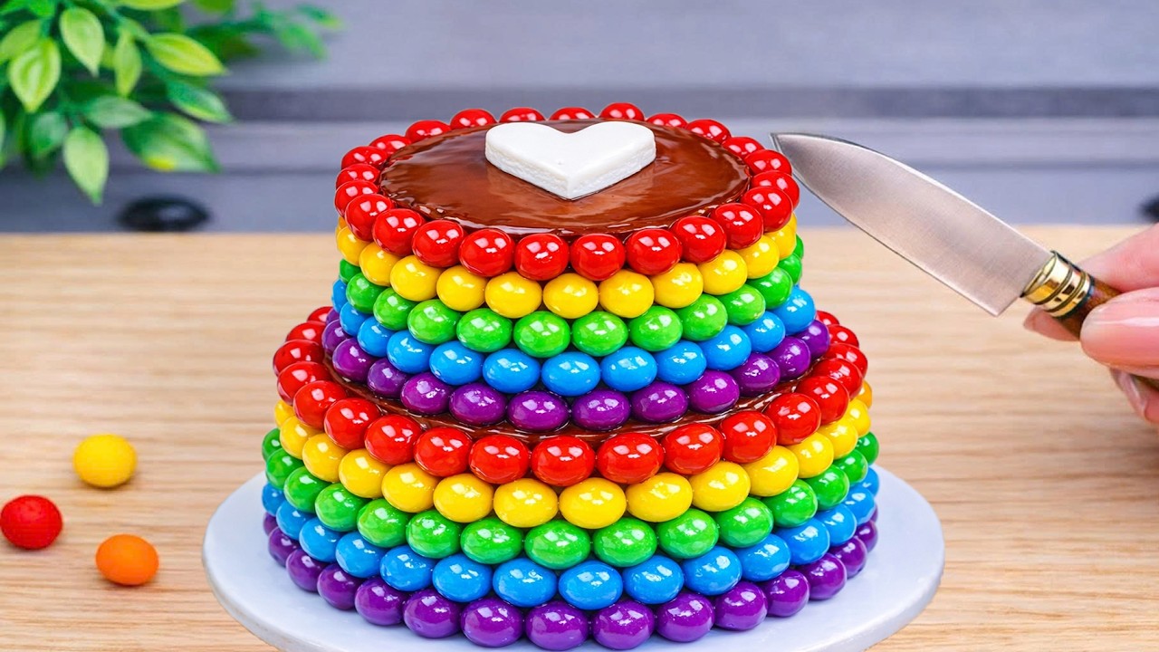 Amazing Rainbow Chocolate Candy Cake 💗 ASMR & New Style Mini Rainbow ...