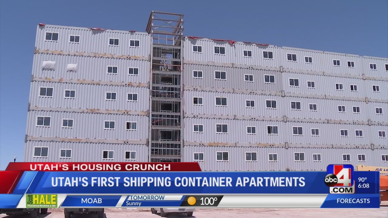 Affordable apartment complex in SLC, built from shipping containers