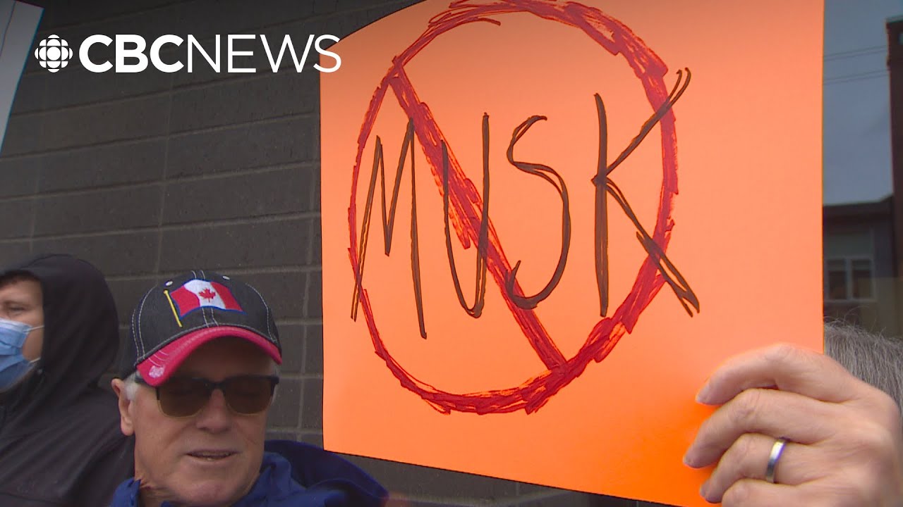 Protesters rally at Vancouver Tesla dealerships against Elon Musk - YouTube