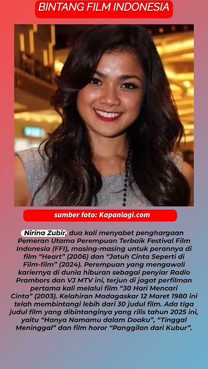 Nirina Zubir, dua kali meraih Piala Citra Pemeran Utama Wanita Terbaik FFI   #artis