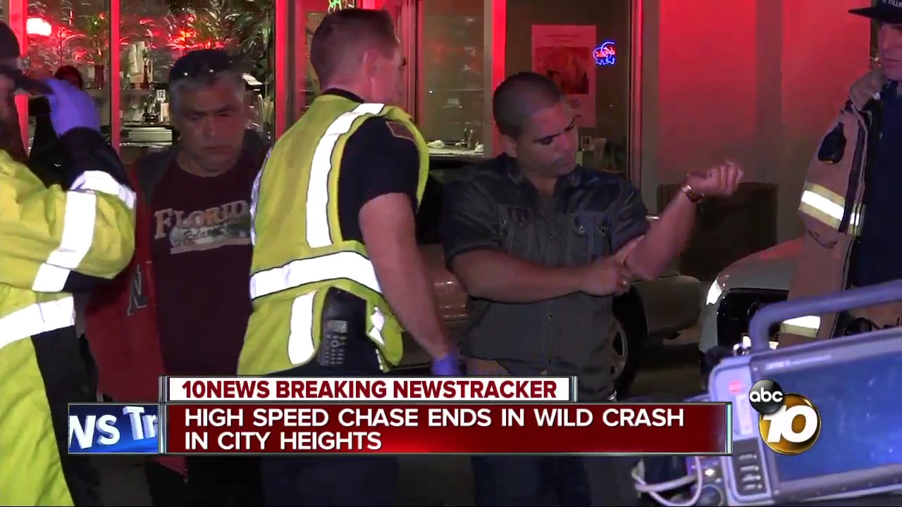 High speed chase ends in wild crash - YouTube
