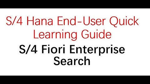 SAP S/4 Hana how to search via Enterprise/Fuzzy Search