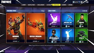 Celebrity FORTNITE "WUKONG" Skin Daily Item Shop | Fortnite Battle Royale Season 4 Wealth